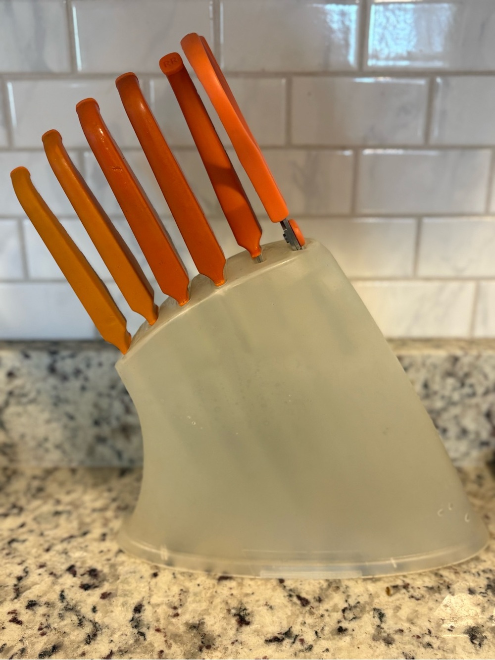 Furi Rachael Ray 7 Piece Gusto-Grip frosted Arylic Block Set - FUR877 orange